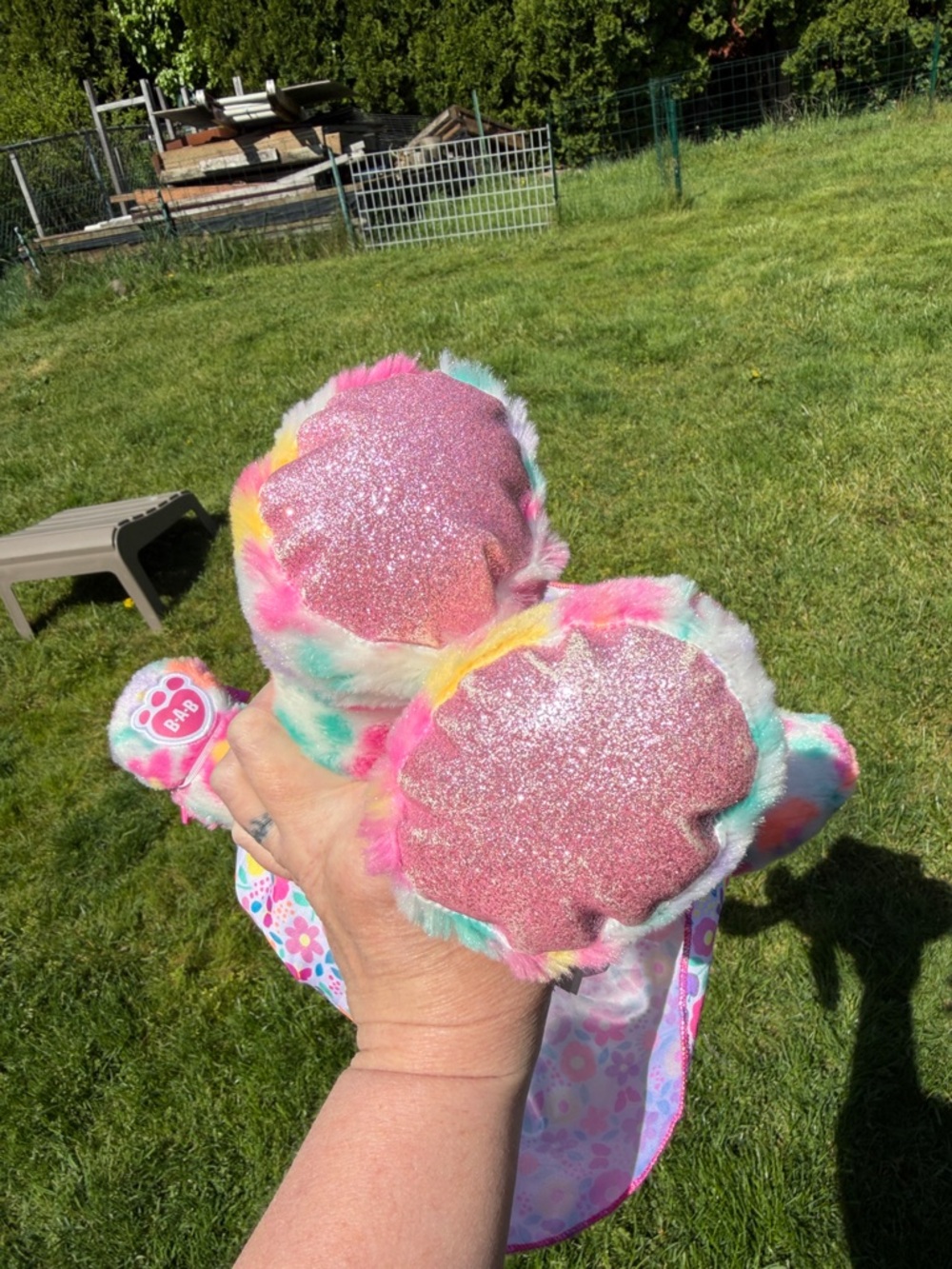 Build a bear Flower Multicolor Bunny With Outfit and Bow - Picture 4 of 4